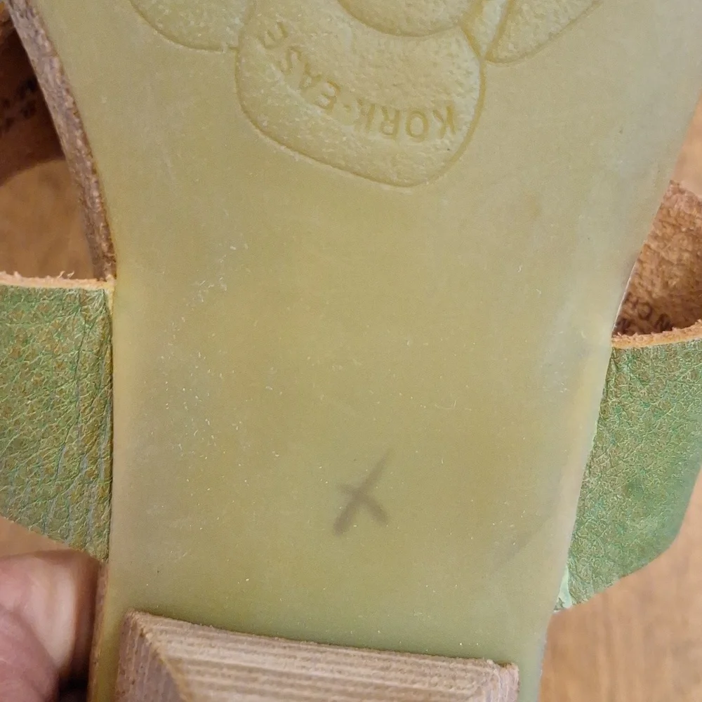Kork-Ease Green Leather Sandals - Picture 8 of 16